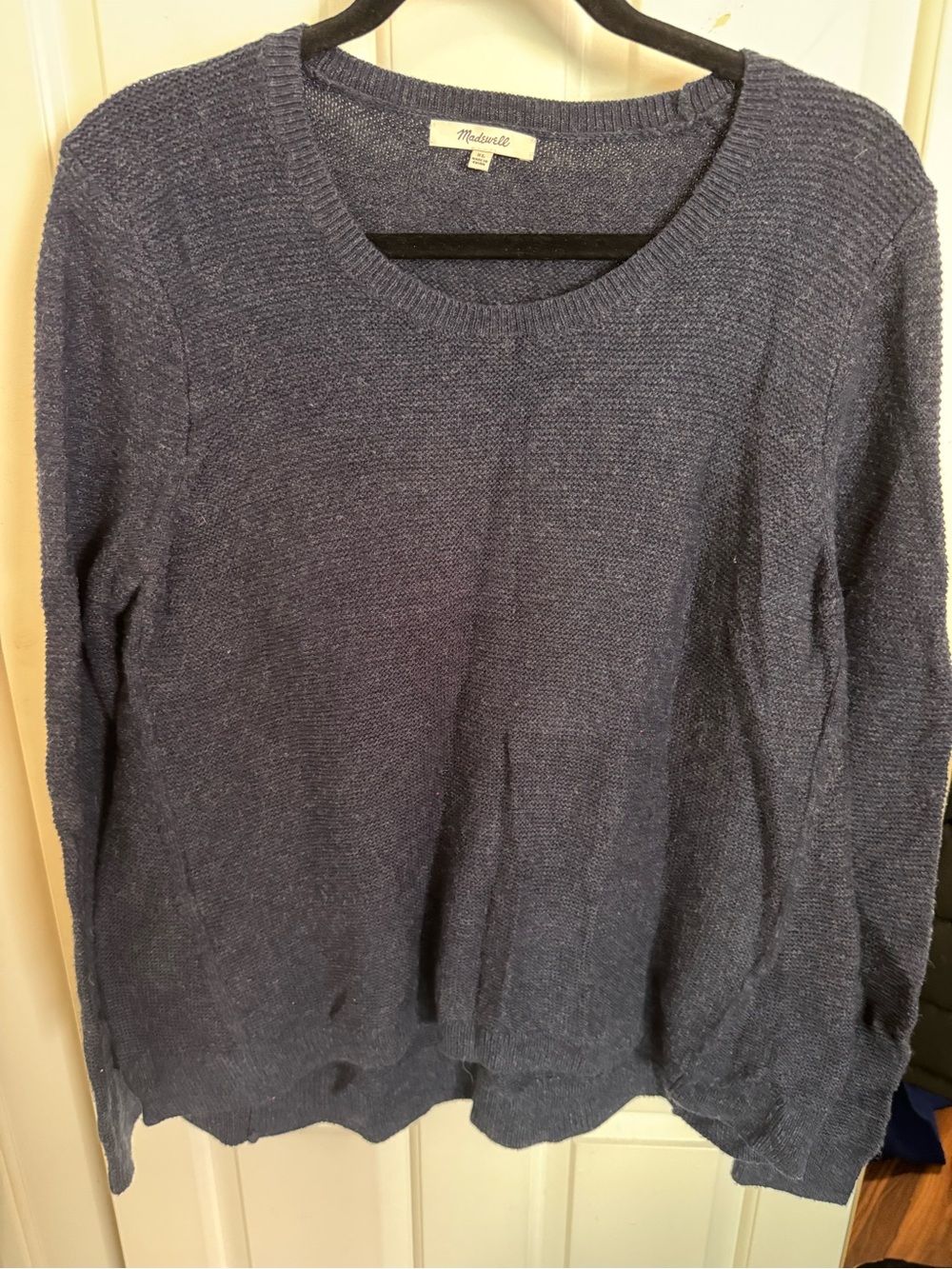Madewell Navy Scoopneck Crew Sweater